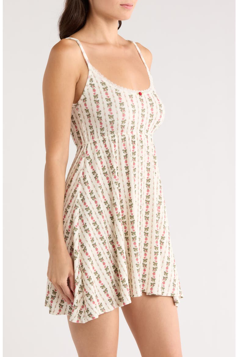 Print Babydoll Chemise, Alternate, color, HEIRLOOM ROSE