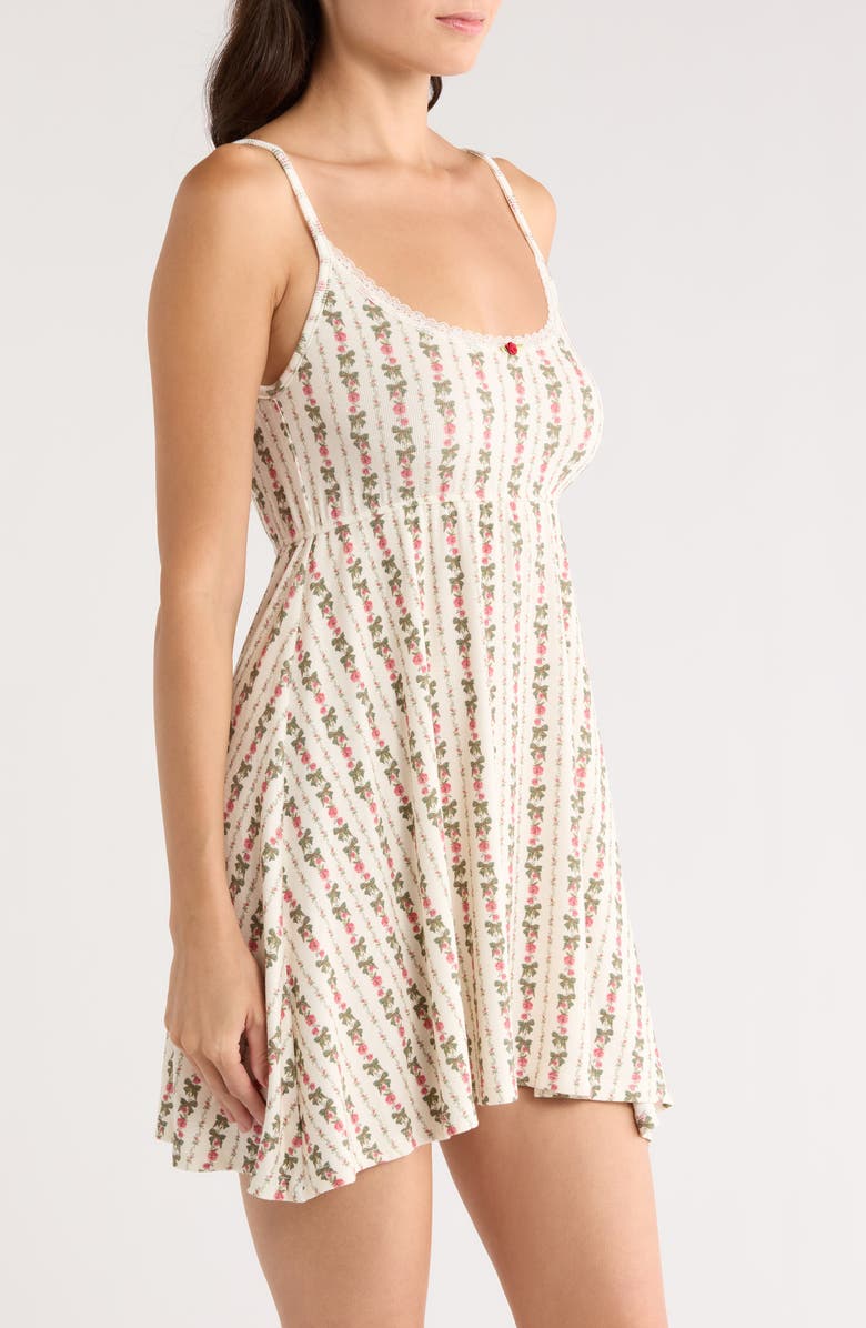 KILO BRAVA Print Babydoll Chemise, Alternate, color, Heirloom Rose