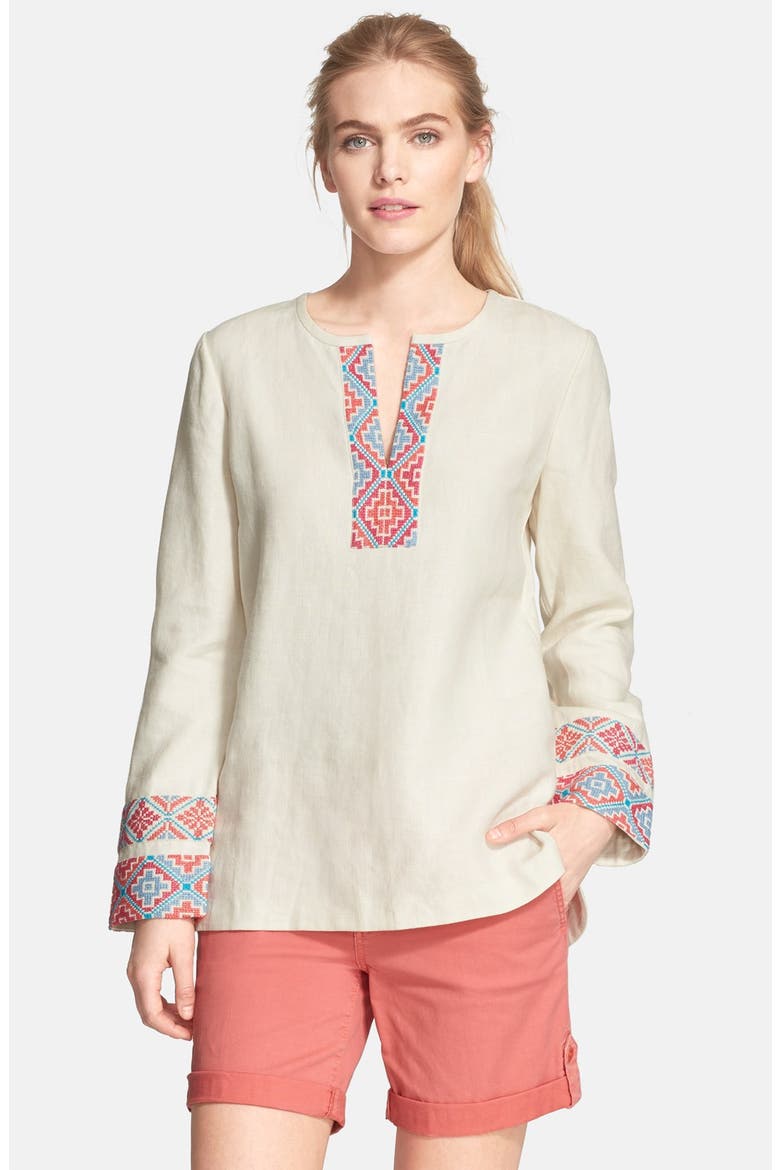 Piece & Co. and Tory Burch 'McKenna' Tunic (Nordstrom Exclusive), Main, color, IVORY MULTI