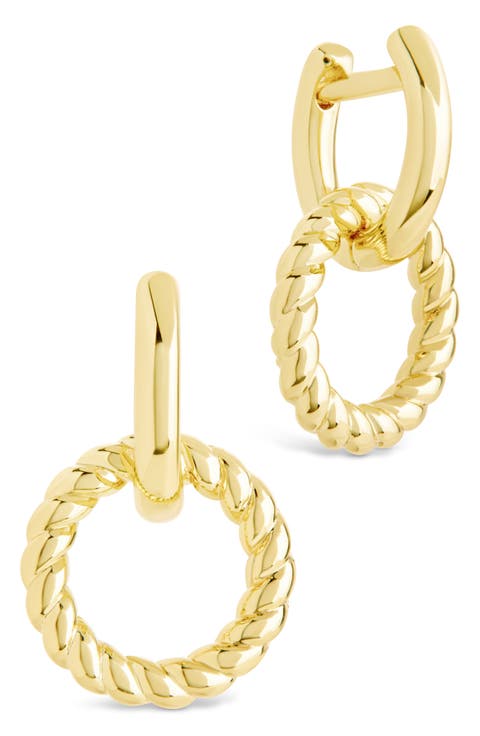 Levissa Circle Drop Huggie Hoop Earrings