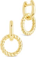Sterling Forever Levissa Circle Drop Huggie Hoop Earrings