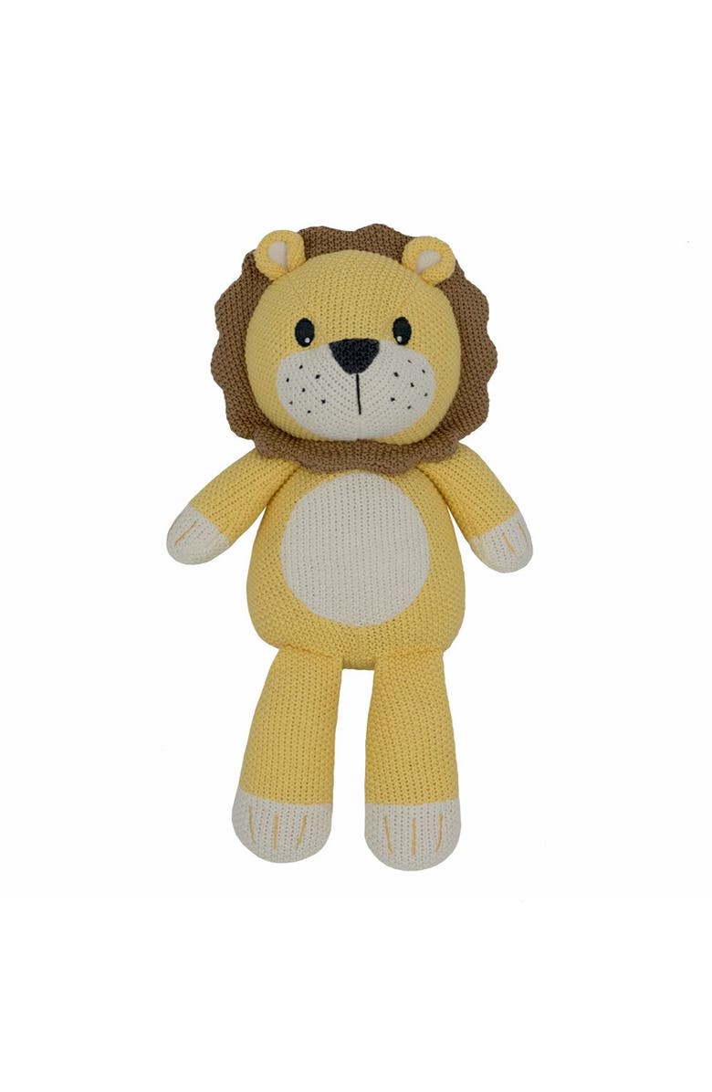 Living Textiles Whimsical Knit Toy - Leo Lion, Main, color, White