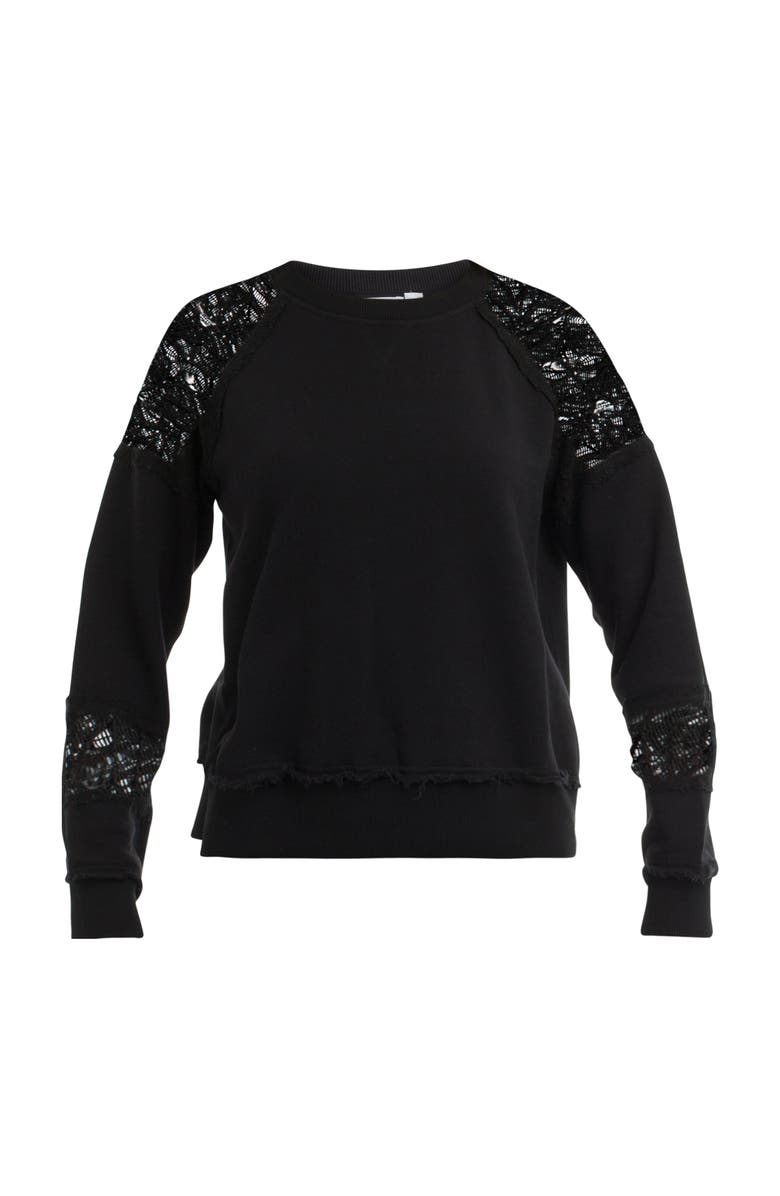 WILT Clothing Sweatshirt with Lace Details, Alternate, color, Transparent Yellow