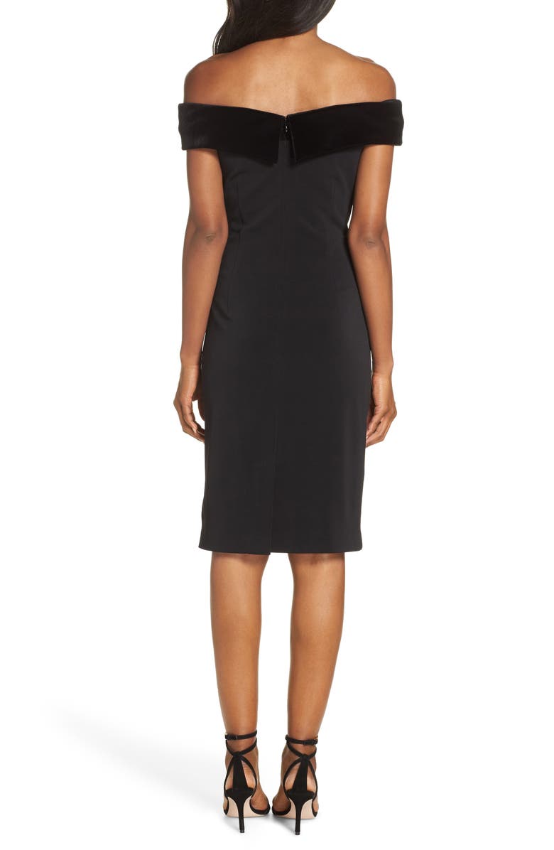 Vince Camuto Velvet Neck Off the Shoulder Sheath, Alternate, color, 