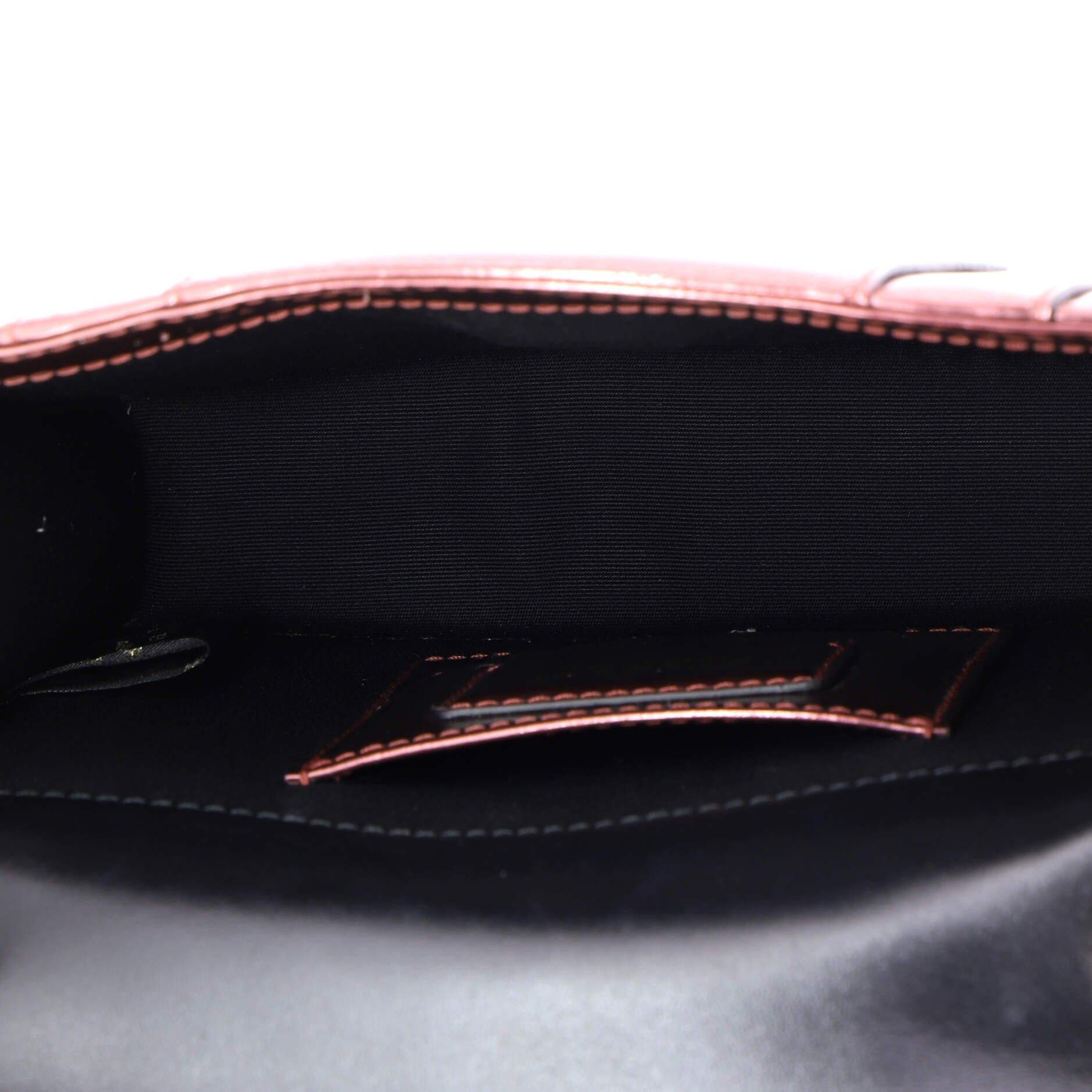 Serpenti Forever Square Shoulder Bag Metallic Leather Small, Alternate, color, Red