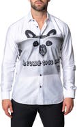 Maceoo Fibonacci Lion Time Regular Fit Cotton Blend Button-Up Shirt