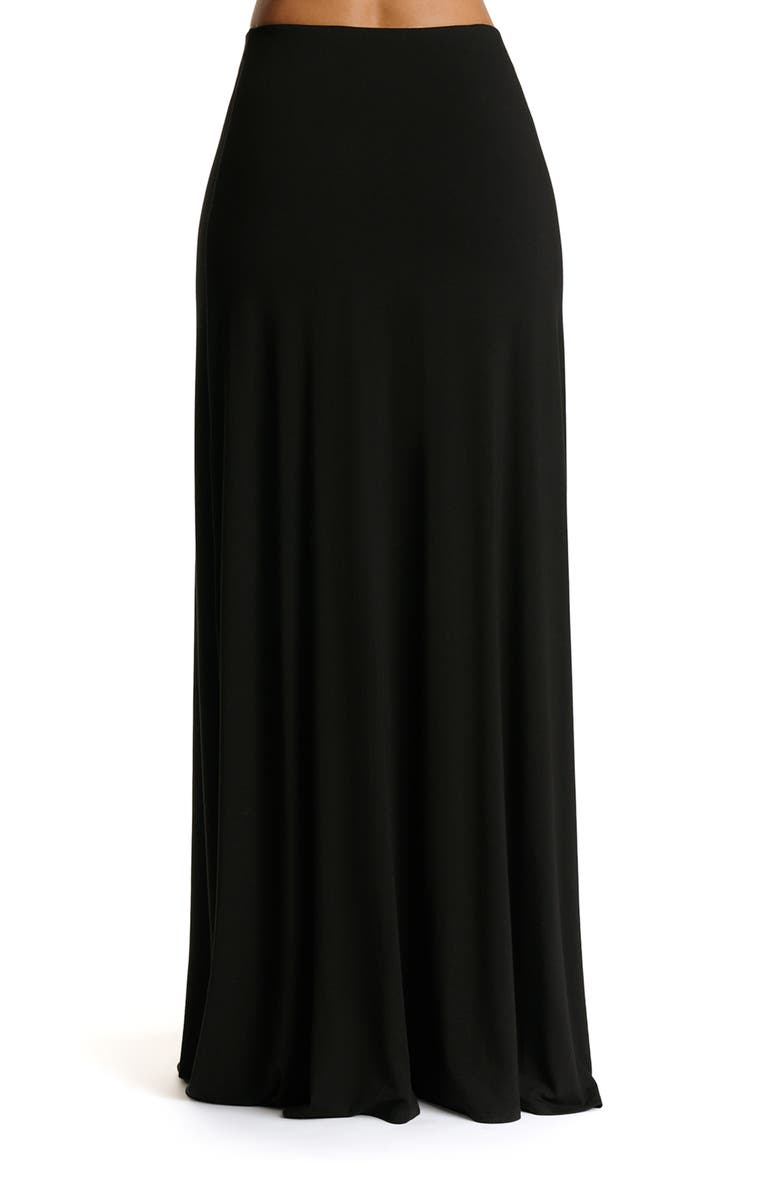 Naked Wardrobe Smooth Flare Maxi Skirt, Alternate, color, Black