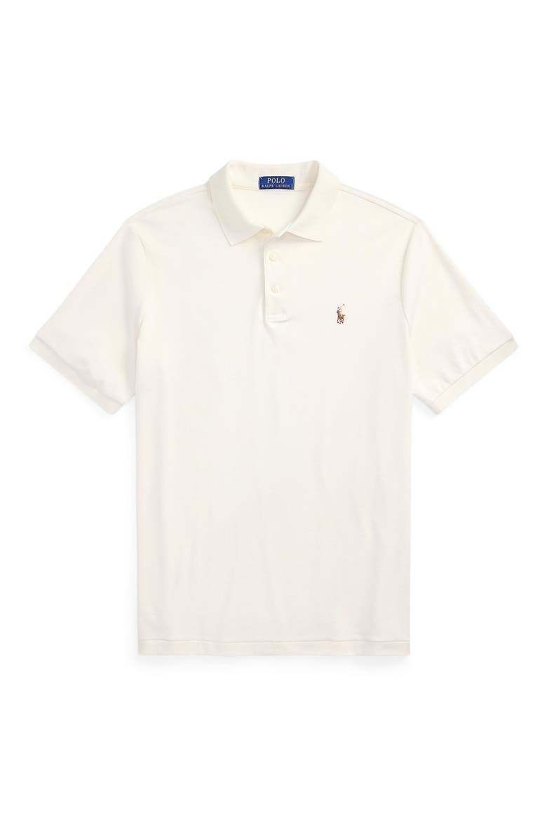 Classic Fit Solid Cotton Polo, Alternate, color, PALE CREAM