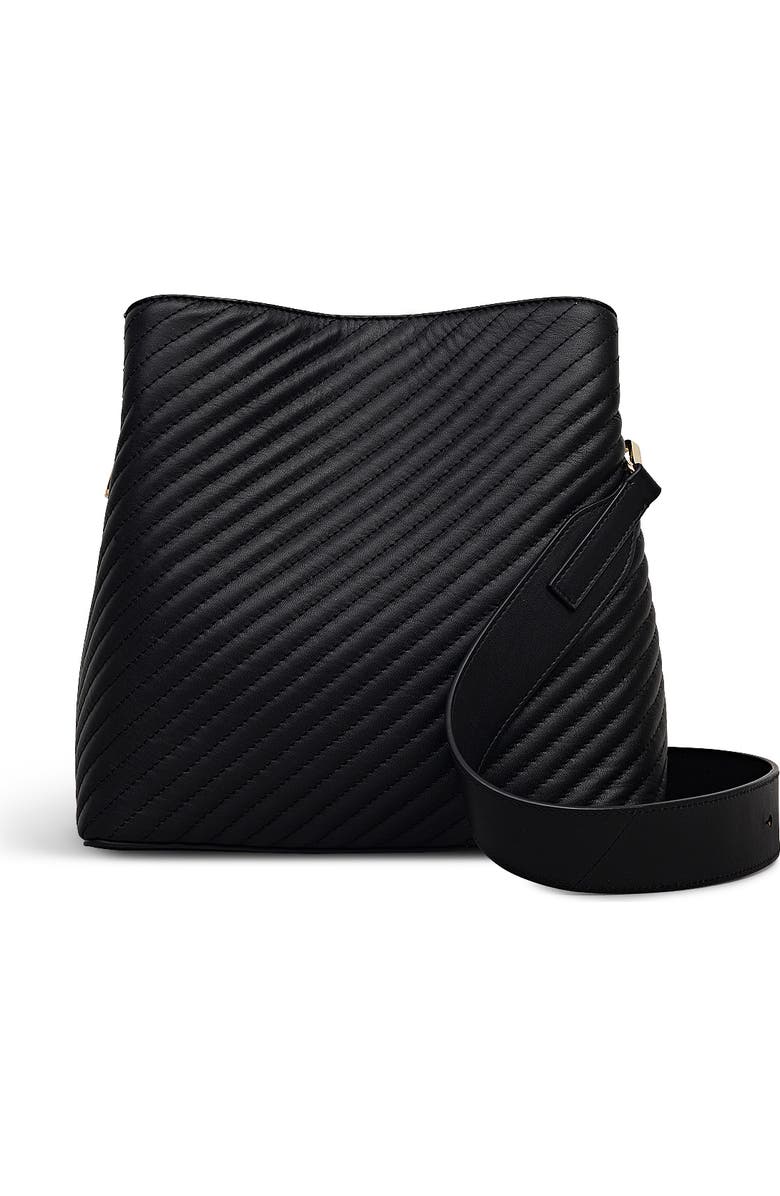 Radley Dukes Place - Diagonal Quilt Medium Compartment Crossbody Bag, Main, color, Black