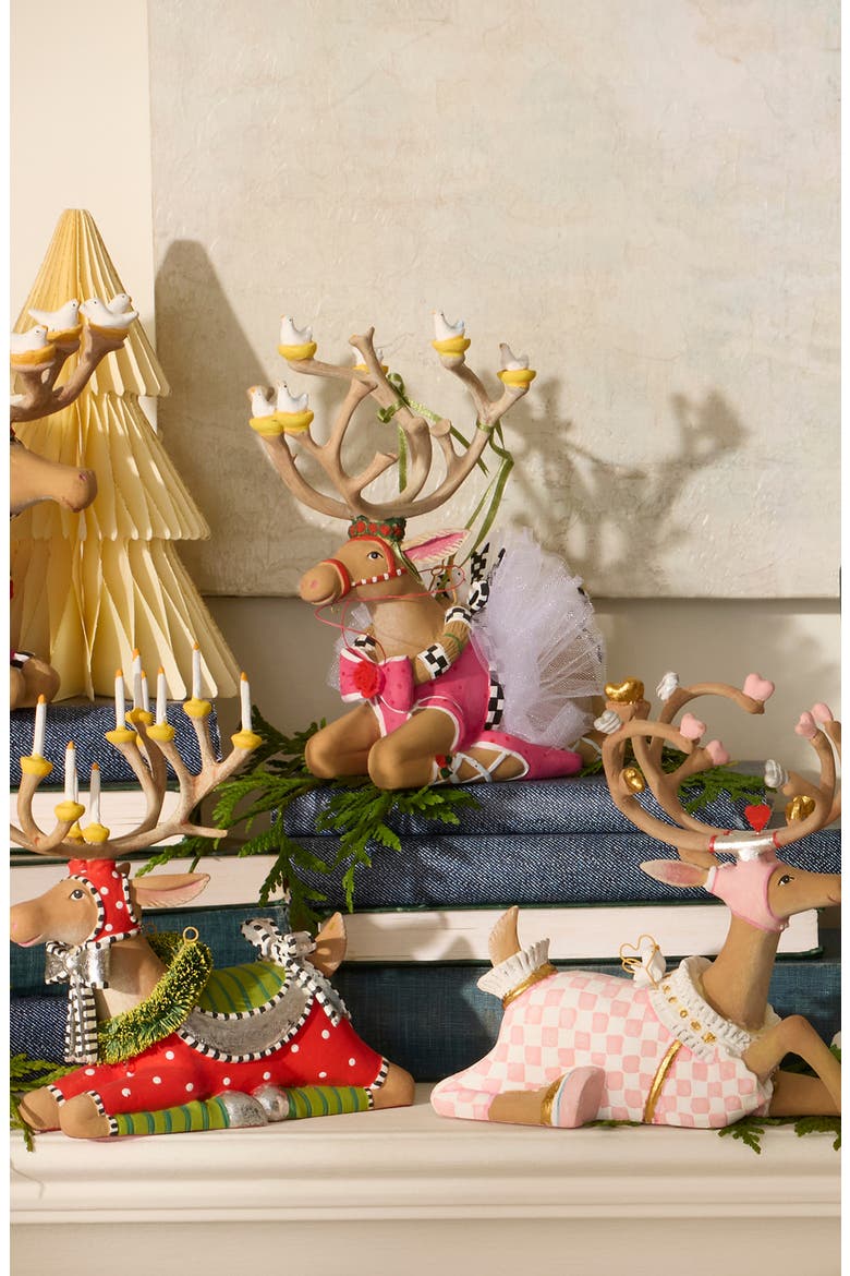 Dash Away Sleigh Reindeer Ornament, Alternate, color, PINK