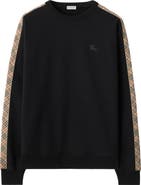 Burberry Check Trim Cotton Sweatshirt