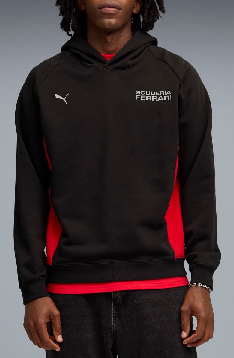 PUMA Scuderia Ferrari Lifestyle Graphic Hoodie, Main, color, Puma Black
