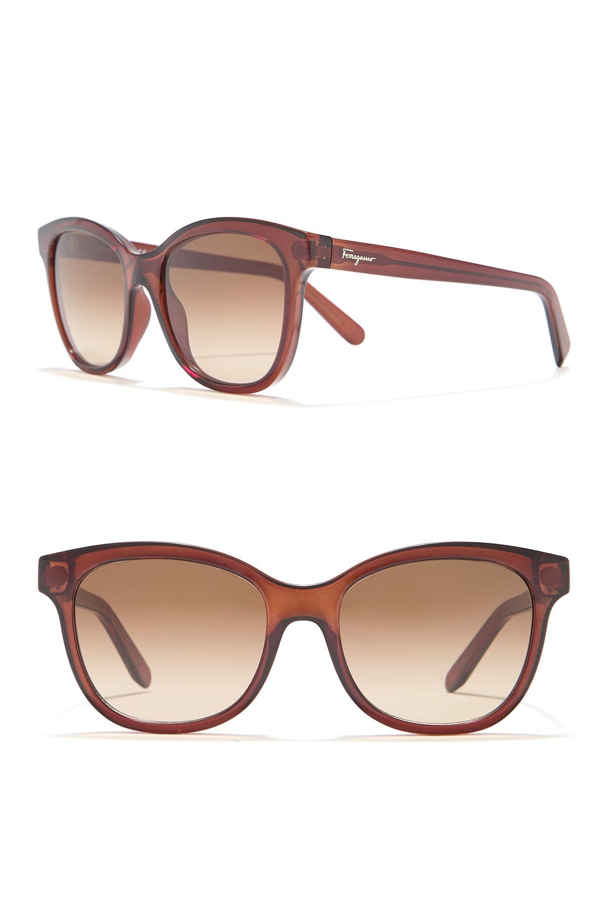 FERRAGAMO 55mm Plastic Cat Eye Sunglasses
