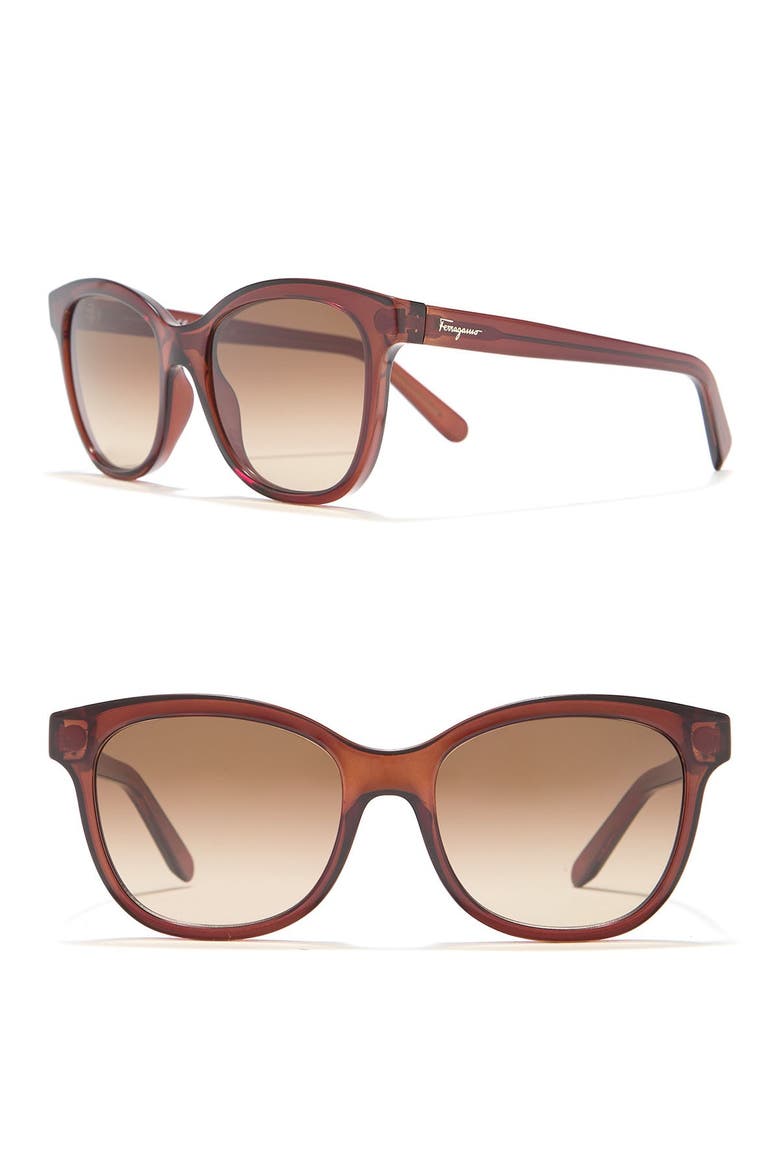 55mm Plastic Cat Eye Sunglasses, Main, color, CRYSTAL BROWN