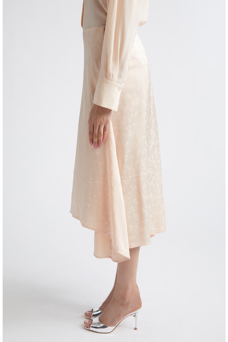 Floral Jacquard Asymmetric Satin Midi Skirt, Alternate, color, BLOSSOM