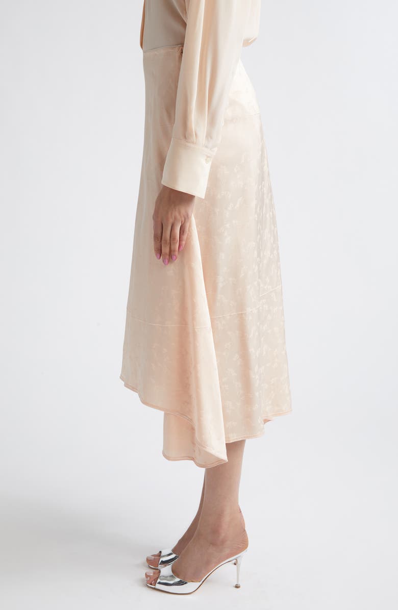 Victoria Beckham Floral Jacquard Asymmetric Satin Midi Skirt, Alternate, color, Blossom