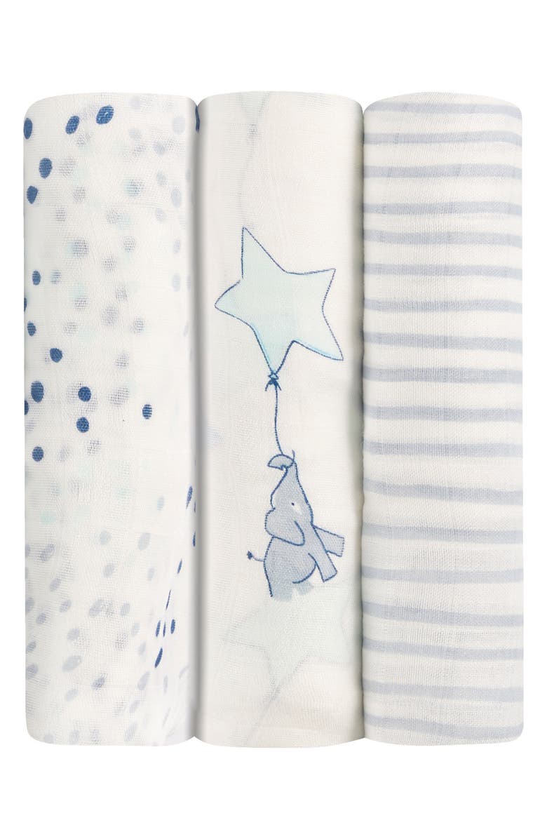 aden + anais Silky Soft Pack of 3 Swaddling Cloths, Main, color, 