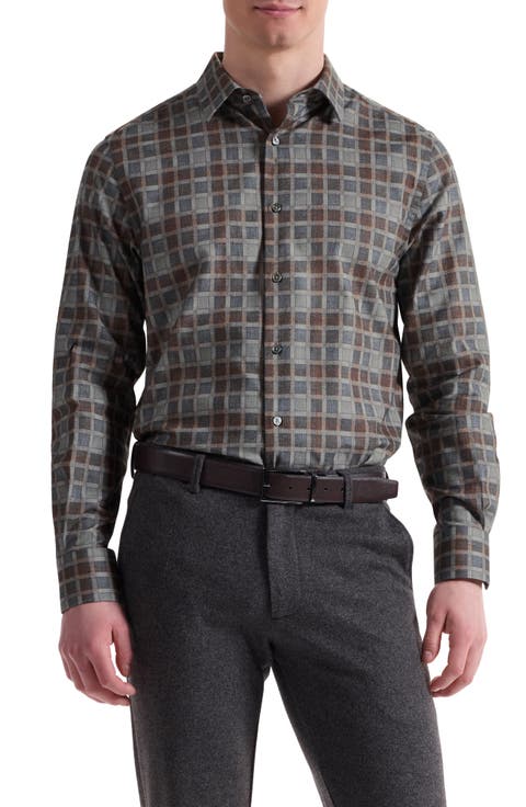 Julian Shaped Fit Check Cotton Button-Up Shirt