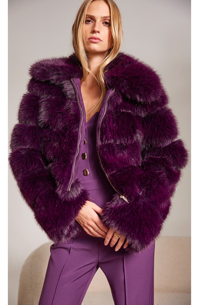 Generation Love Madison Faux Fur Jacket, Alternate, color, Purple