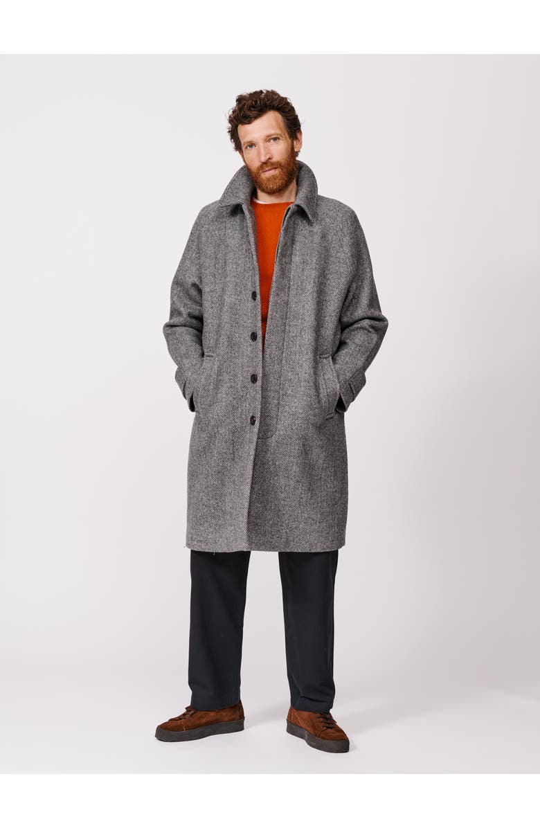 Aubin Dawes Wool Blend Overcoat, Alternate, color, Grey Herringbone
