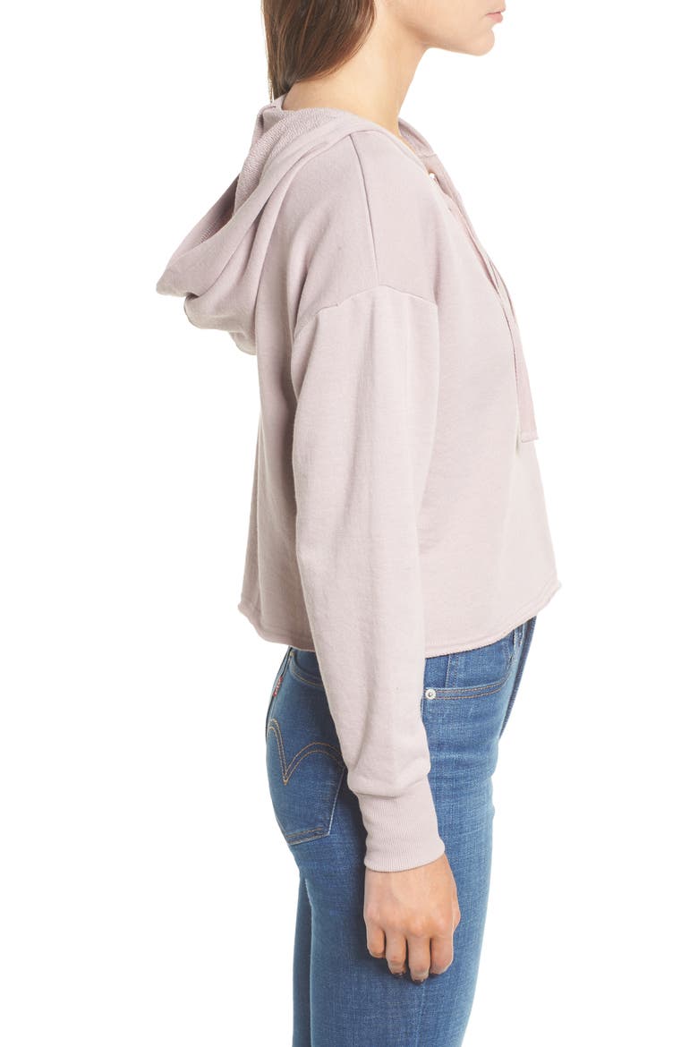 Lace-Up Hoodie, Alternate, color, LILAC