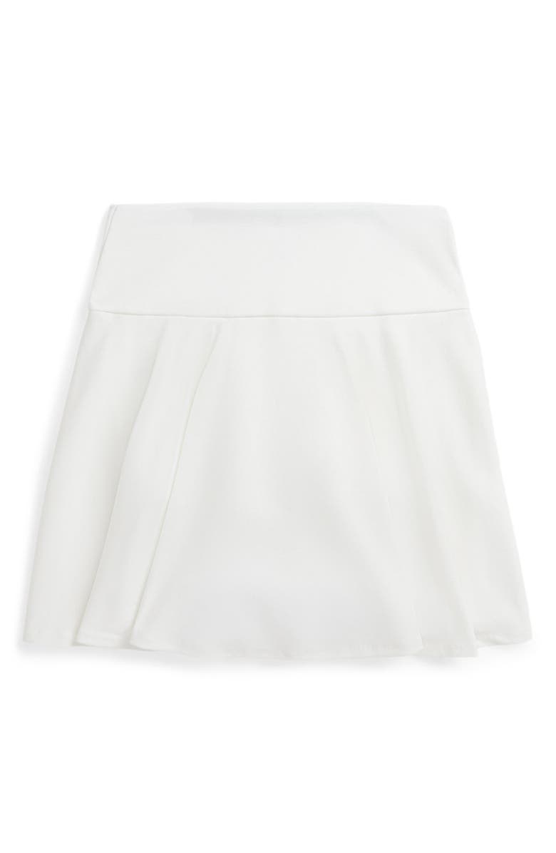 Polo Ralph Lauren Kids' Ponte & Jersey Skort, Alternate, color, Paper White W/ Tonal