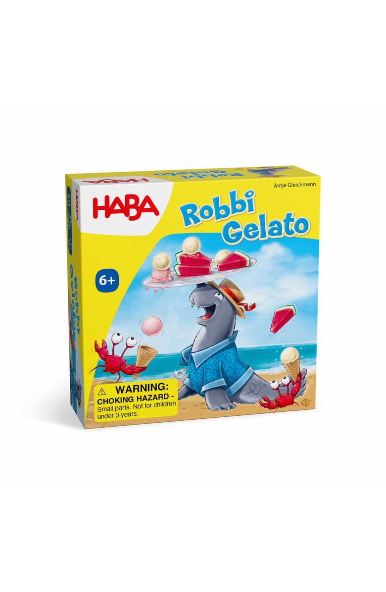 HABA Robbi Gelato - Kids Board Games for Ages 6 and up and Family Games for Kids and Adults, Wobbly Seal Balancing and Stacking Fun, Main, color, Multi