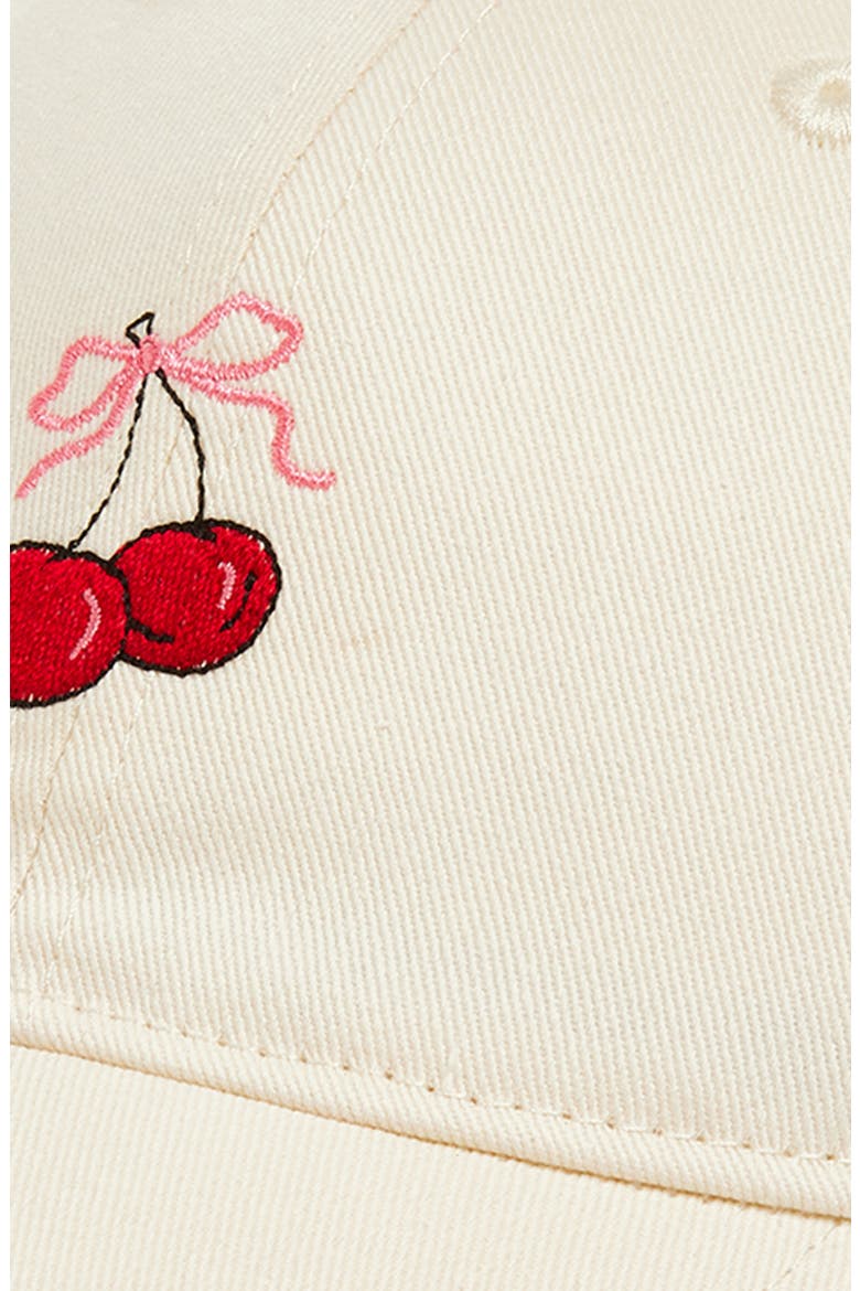 Red Cherry Baseball Cap, Alternate, color, CREAM