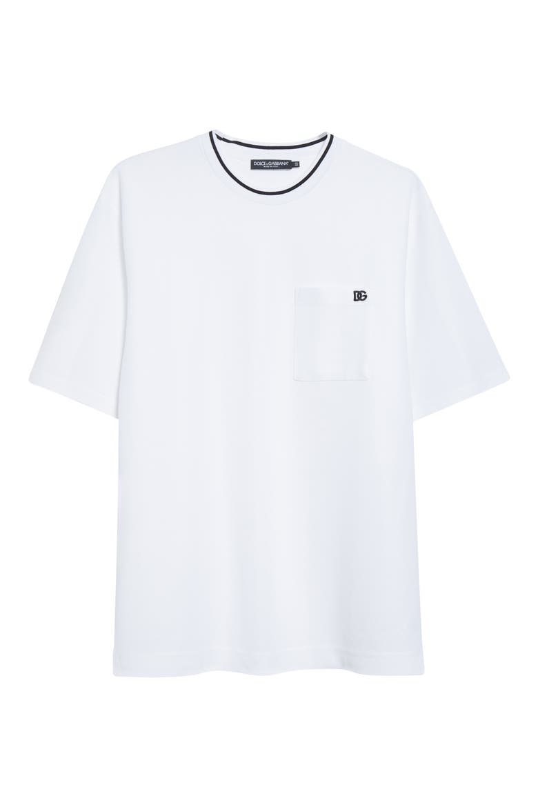 Logo Embroidered Cotton Piqué T-Shirt, Alternate, color, W0800 BIANCO OTTICO