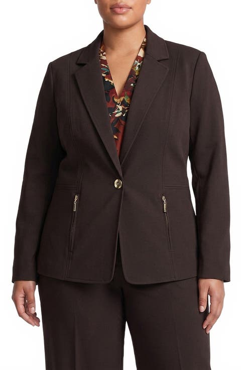 One-Button Blazer with Zip Pockets