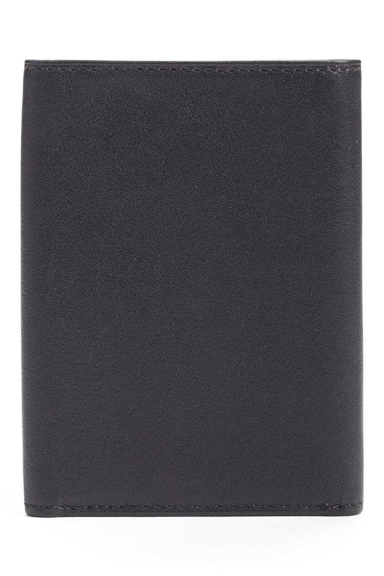 Leather Trifold Wallet, Alternate, color, BLACK
