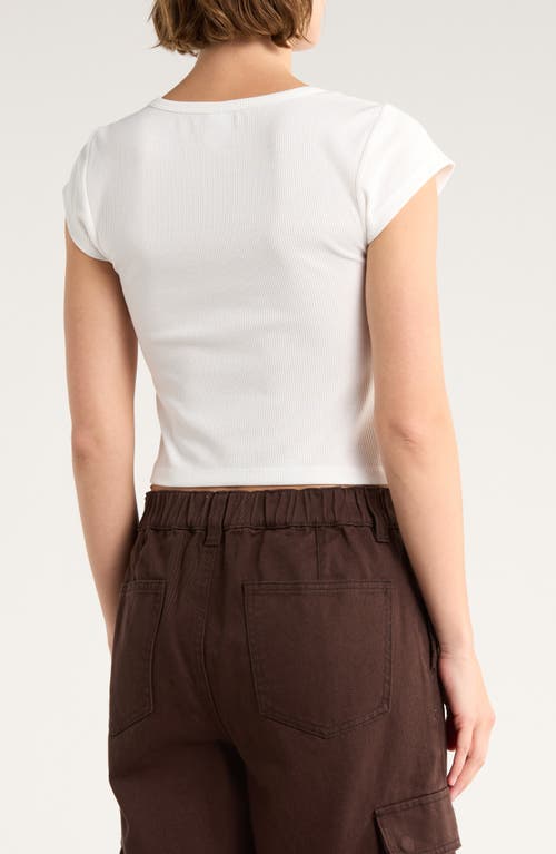 Abound Cap Sleeve Crop Organic Cotton & Cashmere Henley In Red