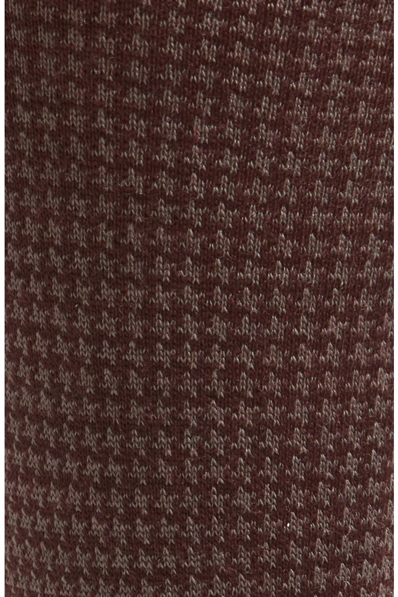 Highbury Houndstooth Dress Socks, Alternate, color, MAROON