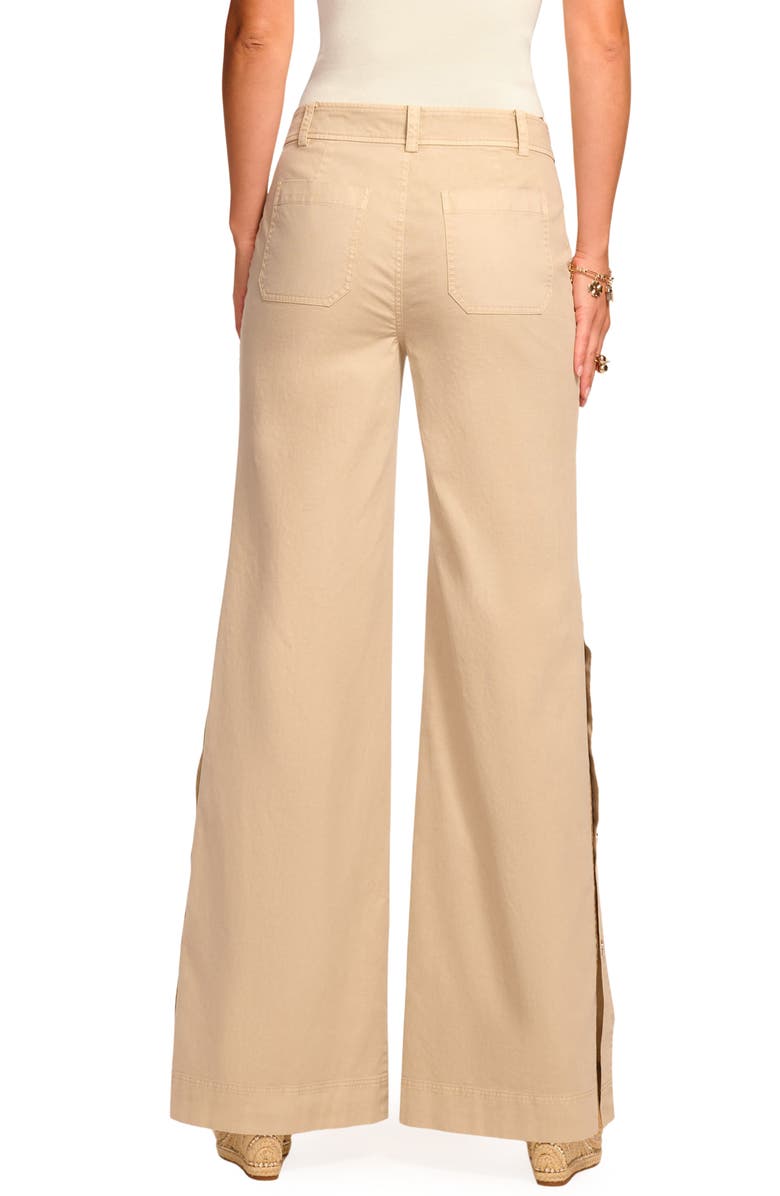 Ramy Brook Giselle Stretch Cotton Twill Wide Leg Pants, Alternate, color, Sandstone