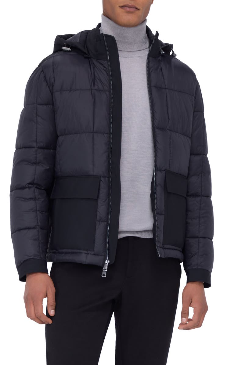 Bugatchi Quilted Hooded Field Jacket, Main, color, 