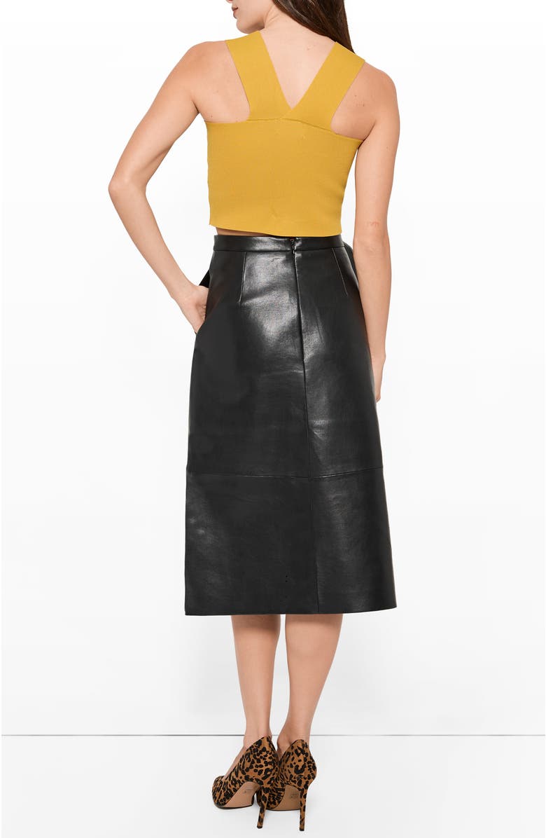 AS by DF Tallulah Leather Skirt, Alternate, color, Black