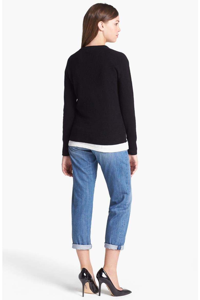 Long Sleeve Crewneck Cashmere Sweater, Alternate, color, BLACK