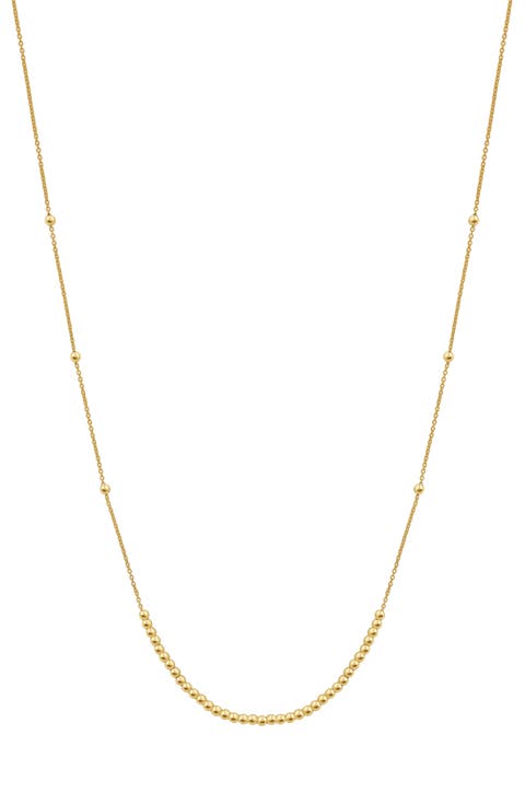 14K Gold Beaded Frontal Necklace