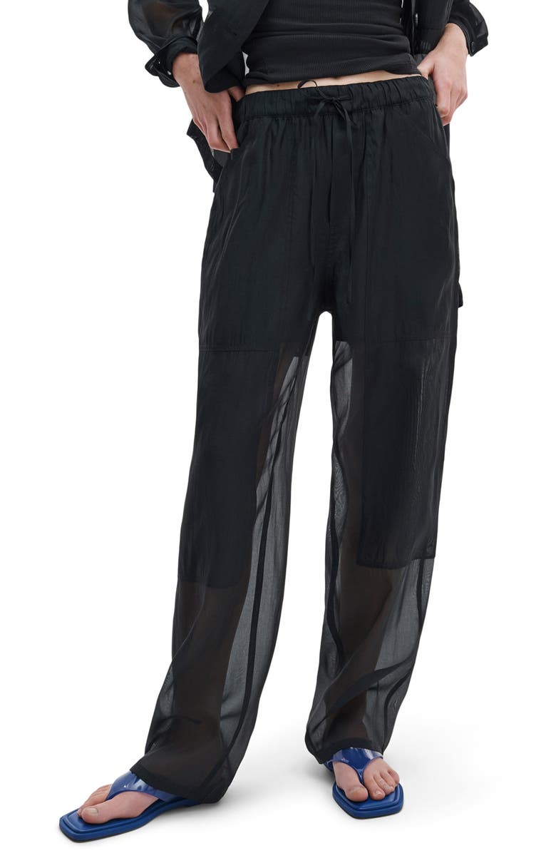 rag & bone Atlas Organza Utility Pants, Main, color, Black