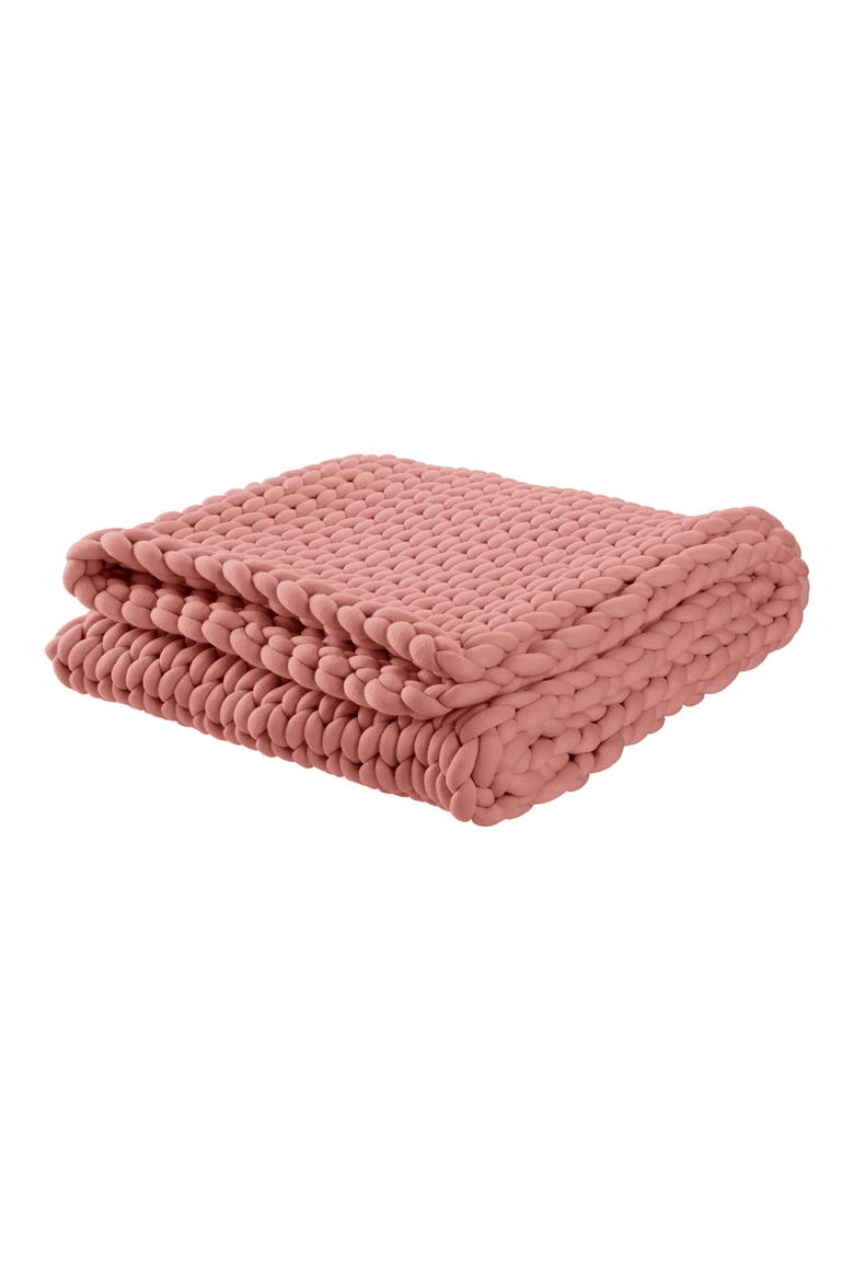 Weighted Knit Blanket, Main, color, TERRACOTTA