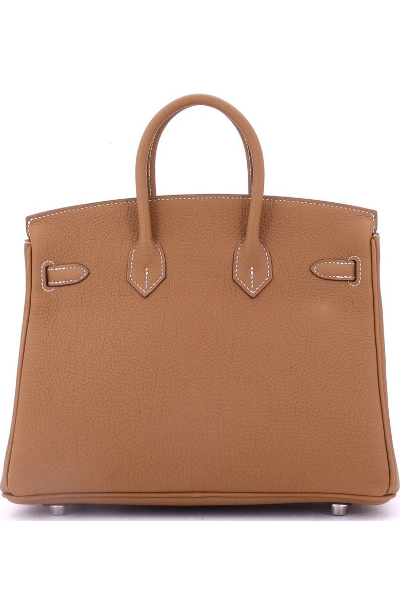 Pre-Owned Hermes Birkin Handbag Brown Togo with Palladium Hardware 25, Alternate, color, Gold