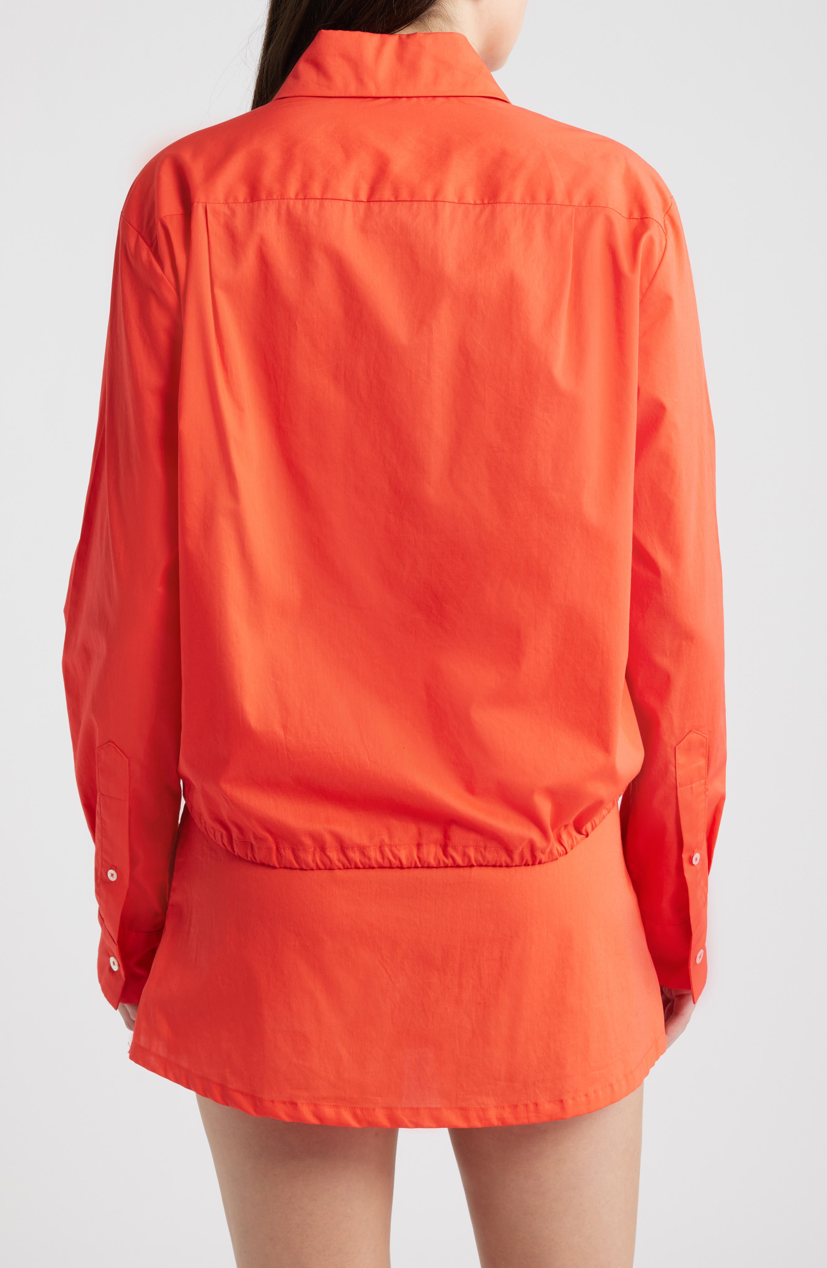 Cinch Waist Cotton Button-Up Shirt - image 2
