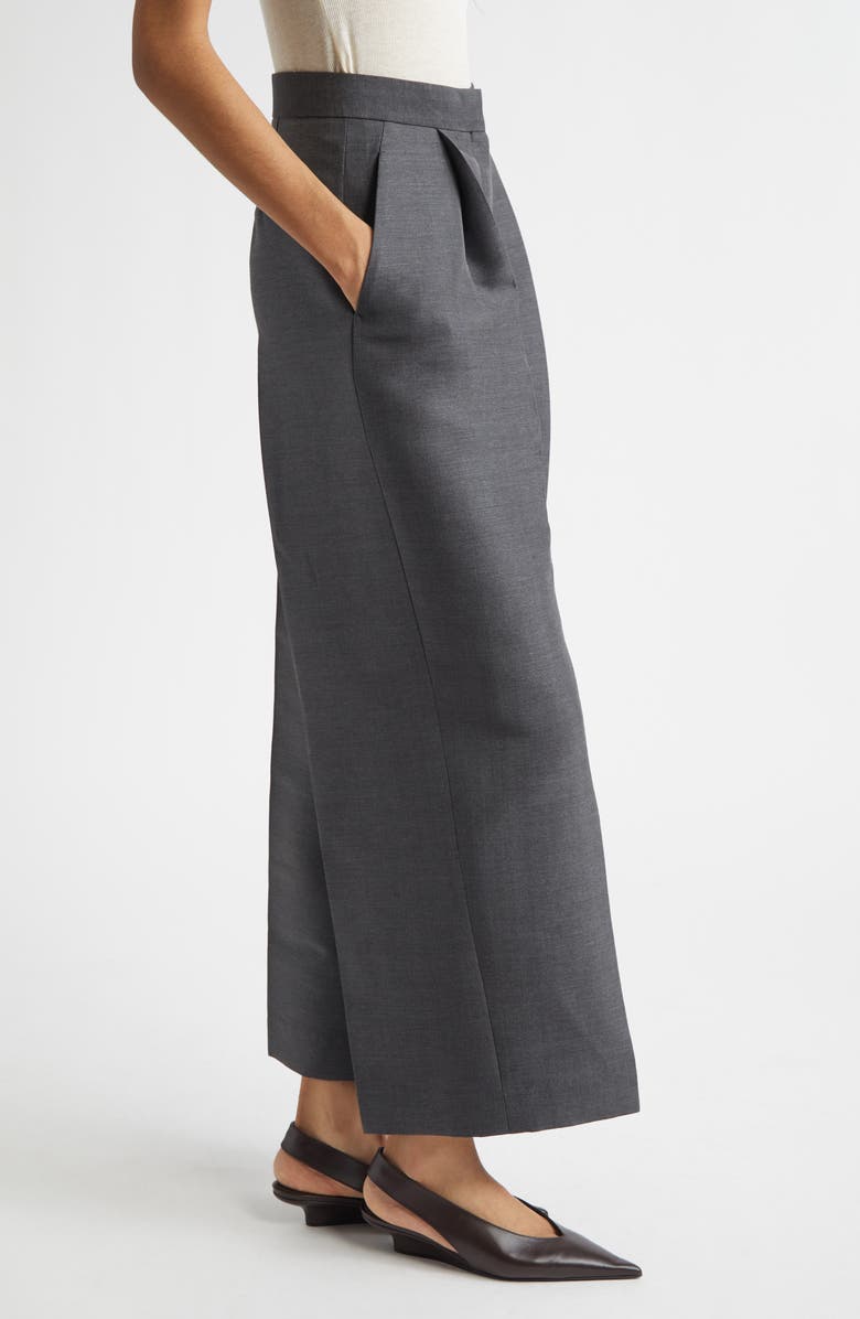 GIA STUDIOS Momento Wool & Silk Trousers, Alternate, color, Charcoal