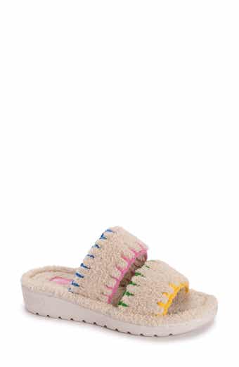 MUK LUKS Cloud Ribbed Terry Double Strap Slide Slipper