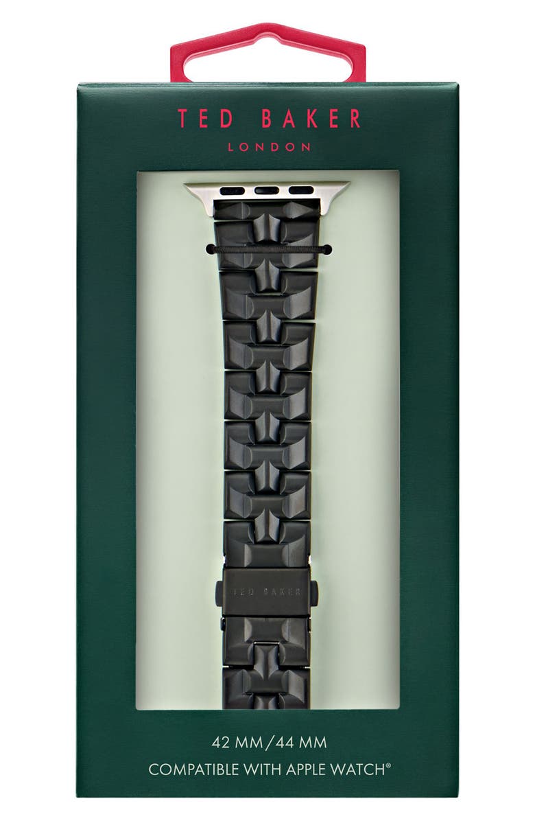 Ted Baker London T-Embossed Silicone 22mm Apple Watch<sup
®</sup
Watchband, Alternate, color, Black
