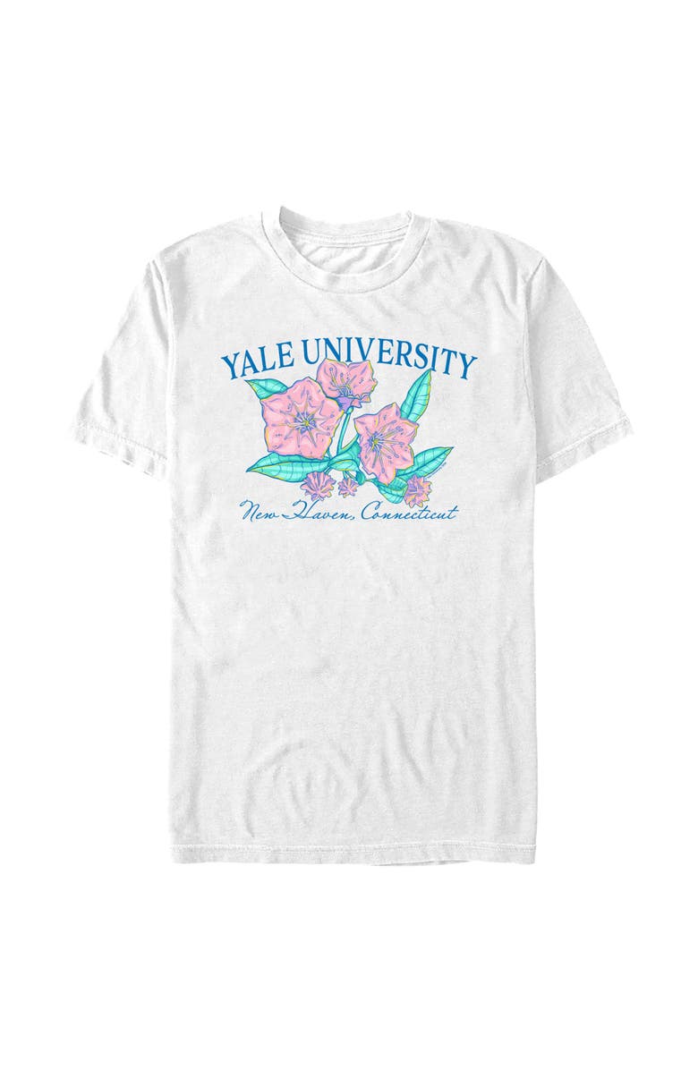 Yale University Men's Yale University Floral School Logo Graphic T-Shirt, Main, color, White