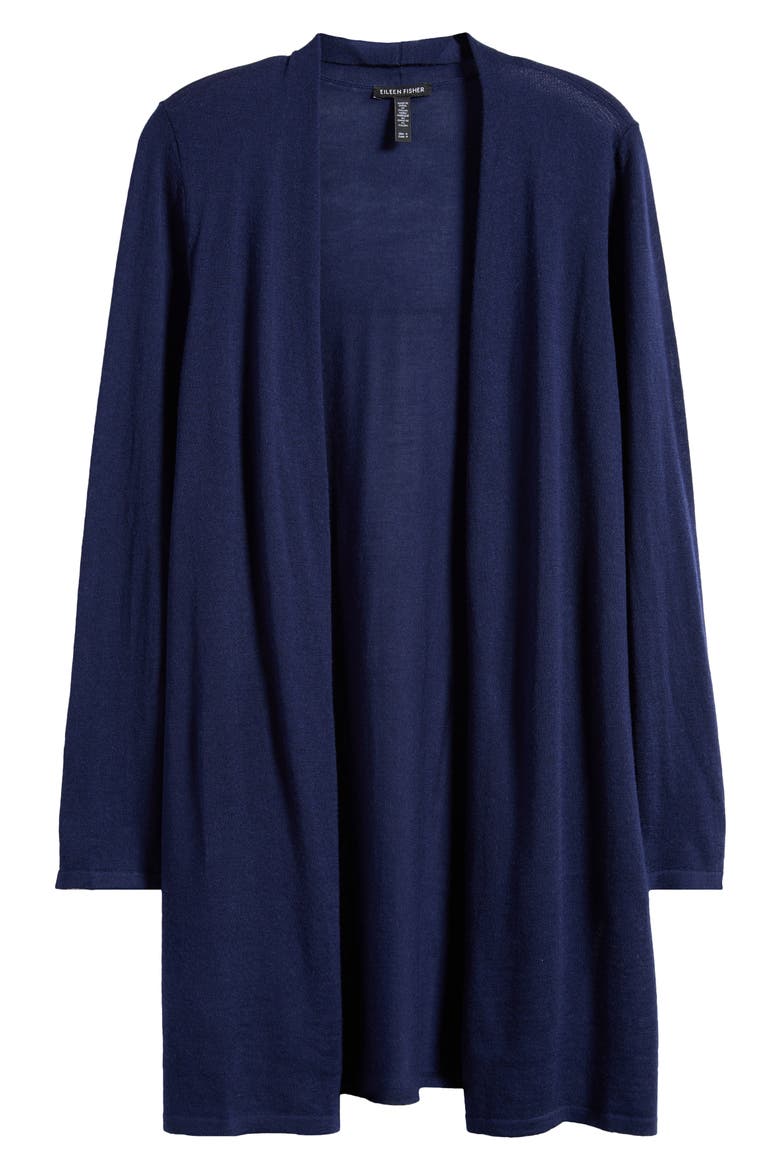 Open Front Merino Wool Cardigan, Alternate, color, MIDNIGHT