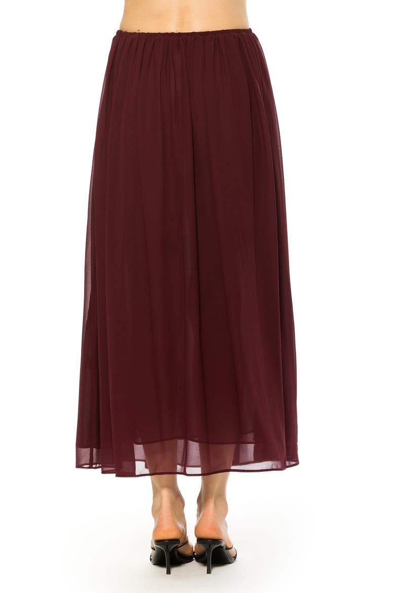 VAYLA LONG FLOWY MAXI SKIRT, Alternate, color, BURGUNDY