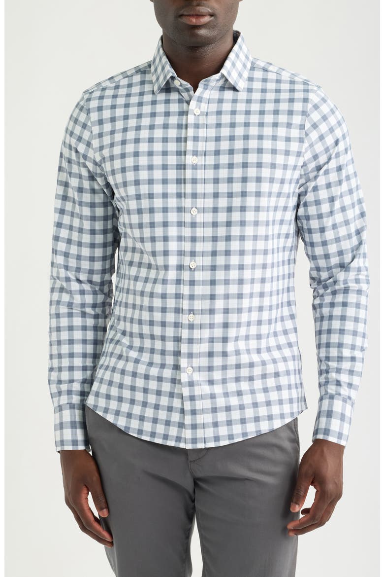 State of Mind Slim Fit Check Button-Up Shirt, Main, color, SHADOW BLUE PLAID