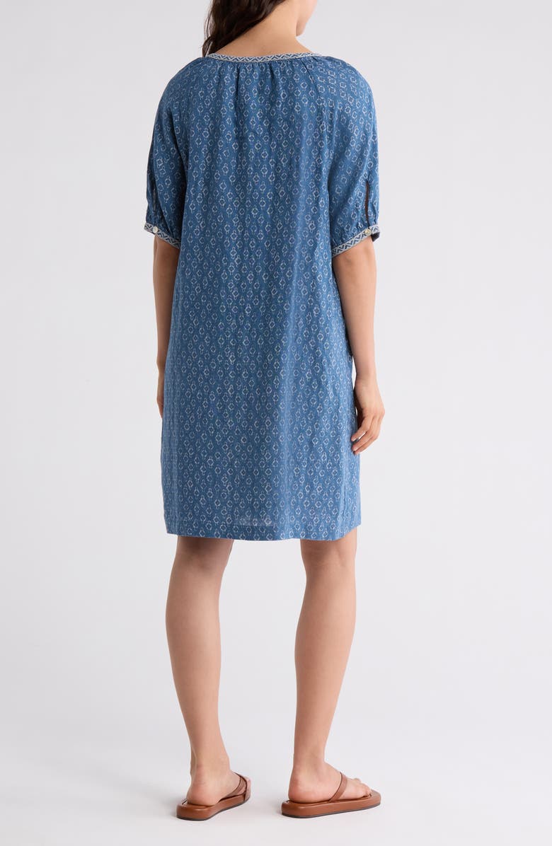 Faherty Carmel Linen Button-Up Minidress, Alternate, color, Key Largo Blue